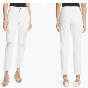 Frame Le Garcon in Rumpled Blanc Rips Size 30 NWT